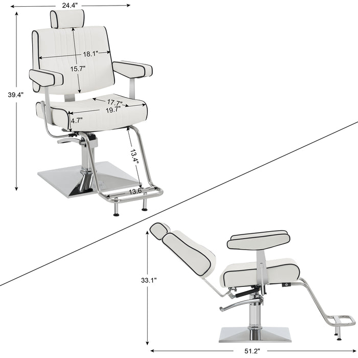 BarberPub Classic Barber Chair All Purpose Modern Hydraulic Recline Swivel Heavy Duty Hair Salon Styling Beauty Spa Equipment 9138