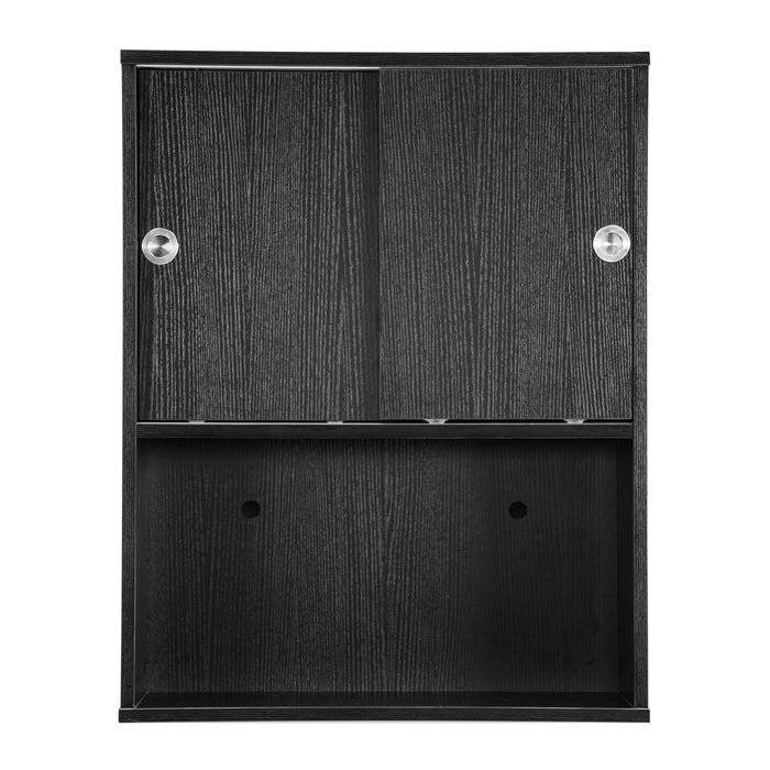 BarberPub Wall Mounted Styling Station Storage Cabinet with Sliding door Salon Beauty Spa Equipment 7136