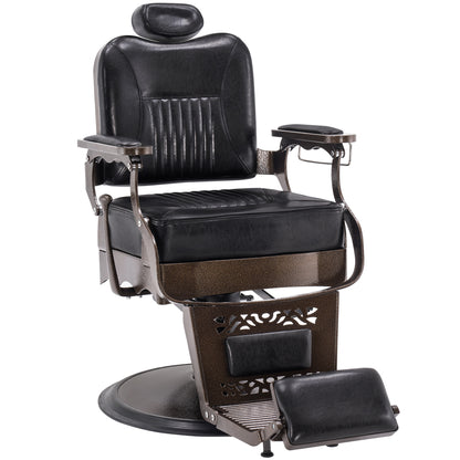 BarberPub Reclining Barber Chair, All Purpose Hydraulic Hair Stylist Salon Chair 2925