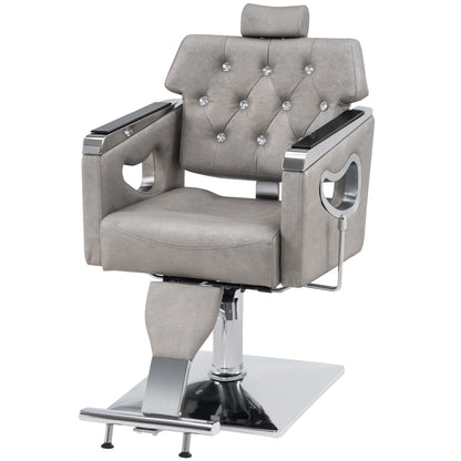 BarberPub Reclining Barber Chair for Hair Stylist, Hair Beauty Spa Salon Chair 8132