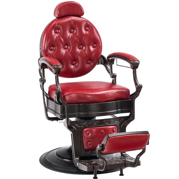 BarberPub Heavy Duty Metal Vintage Barber Chair All Purpose Hydraulic Recline Salon Beauty Spa Chair Styling Equipment 2933