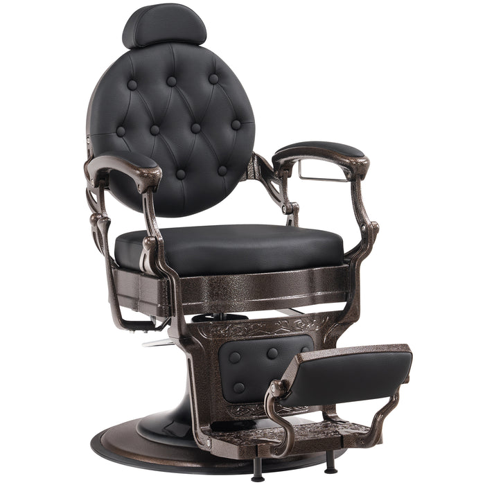 BarberPub Heavy Duty Metal Vintage Barber Chair All Purpose Hydraulic Recline Salon Beauty Spa Chair Styling Equipment 2933