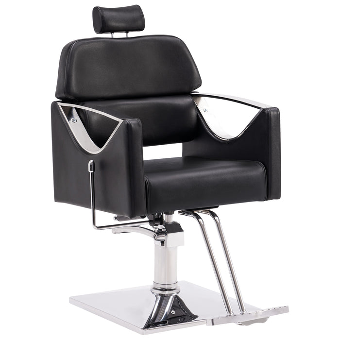 BarberPub Classic Recliner Barber Chair Heavy Duty Hair Spa Salon Styling Beauty Equipment 3126