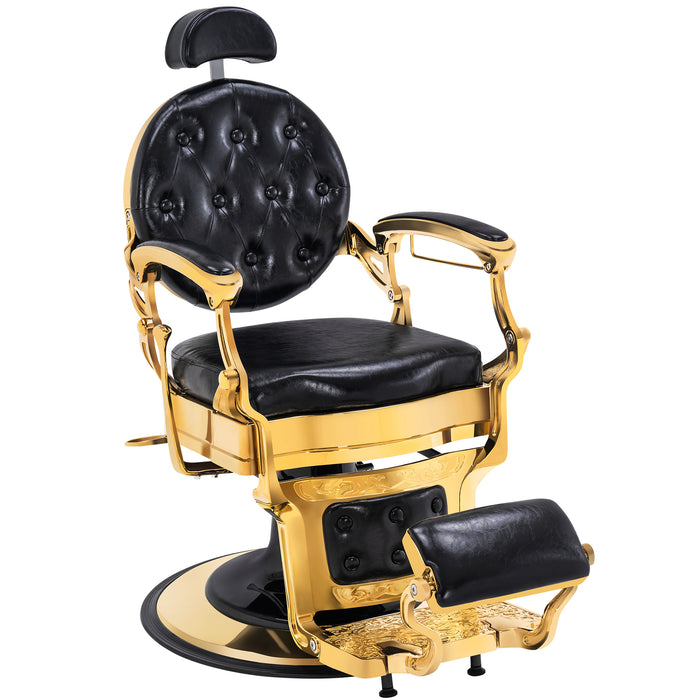 BarberPub Heavy Duty Metal Vintage Barber Chair All Purpose Hydraulic Recline Salon Beauty Spa Chair Styling Equipment 2933