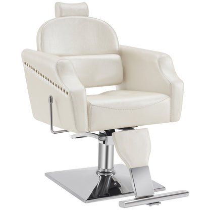 BarberPub Barber Chair with Headrest, Reclining Salon Chairs for Hair Stylist 3125