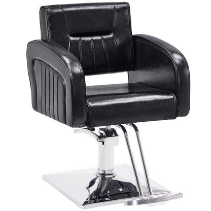 BarberPub Salon Chair for Hair Stylist, Black Hydraulic Barber SPA Beauty Chair 8538