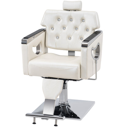 BarberPub Reclining Barber Chair for Hair Stylist, Hair Beauty Spa Salon Chair 8132