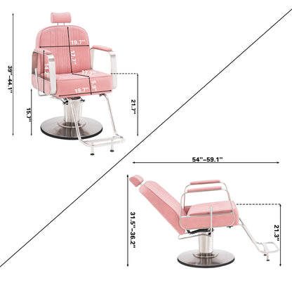 BarberPub Barber Chair for Hair Stylist, All Purpose Reclining Salon Styling Chair 8548