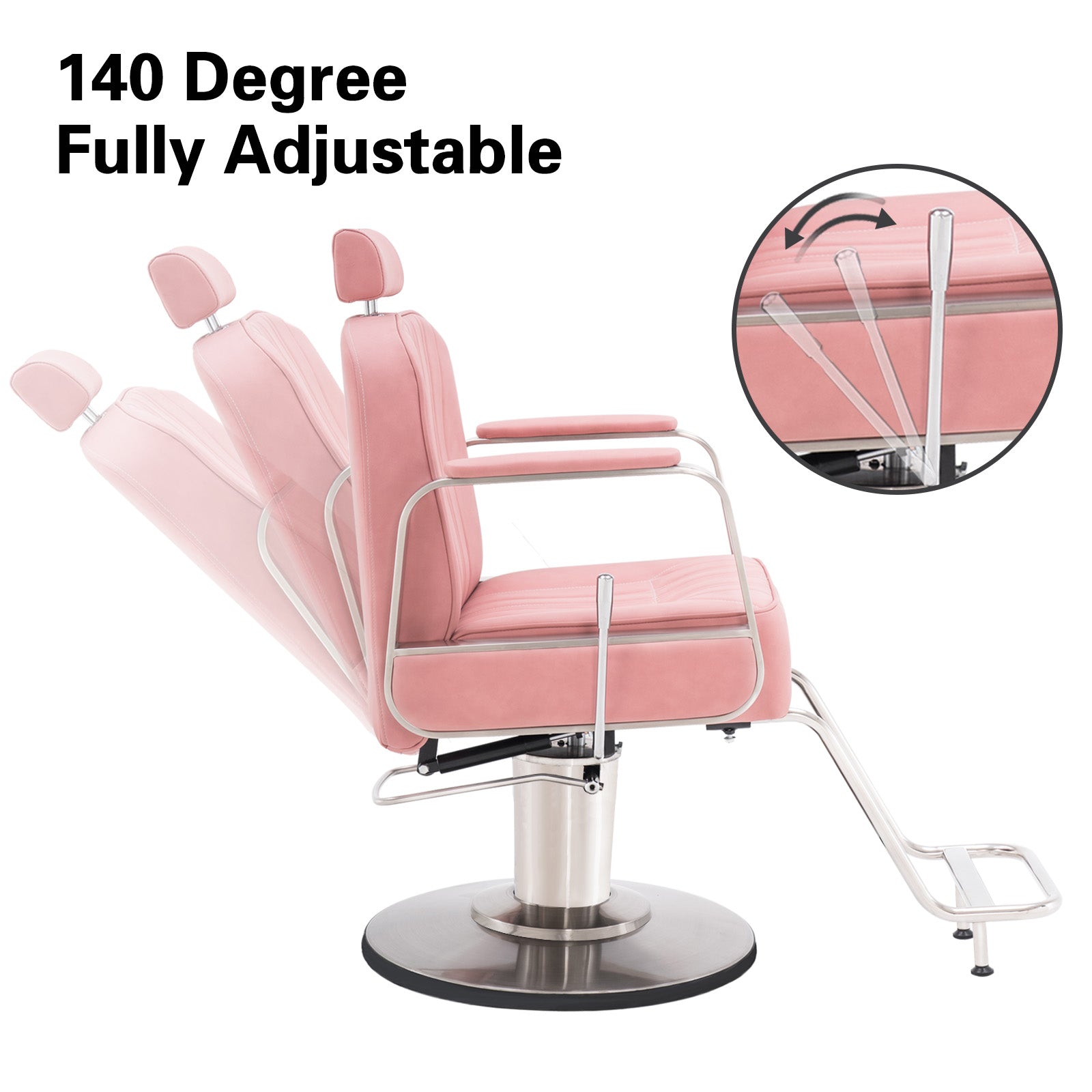 BarberPub Barber Chair for Hair Stylist, All Purpose Reclining Salon Styling Chair 8548