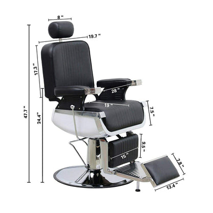 BarberPub Hydraulic Barber Chair, All Purpose Reclining Salon chair with Headrest 8740