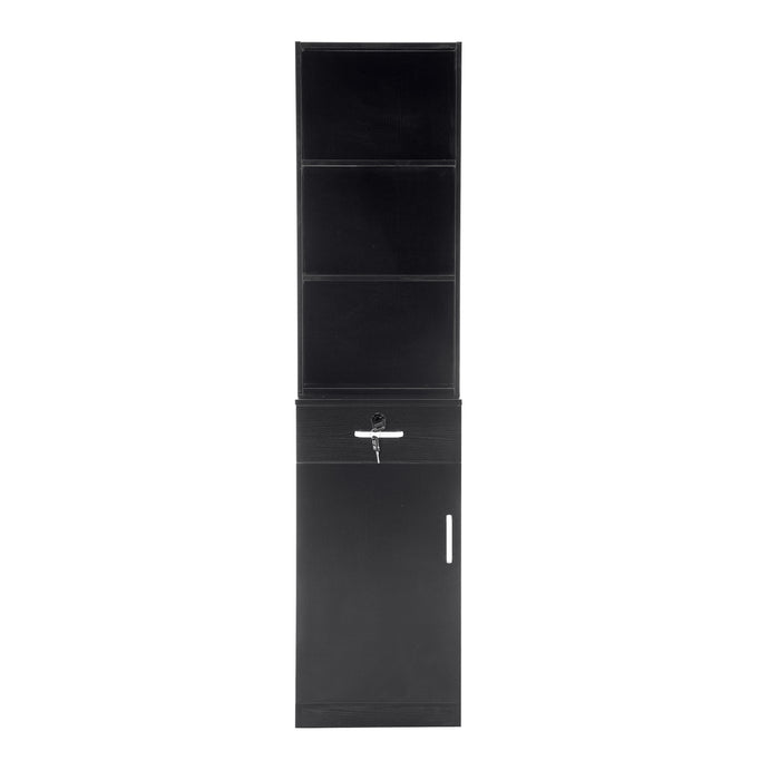 BarberPub Locking Wall Mount Barber Station Hair Styling Drawer Storage Beauty Salon Spa Equipment 3056BK-1