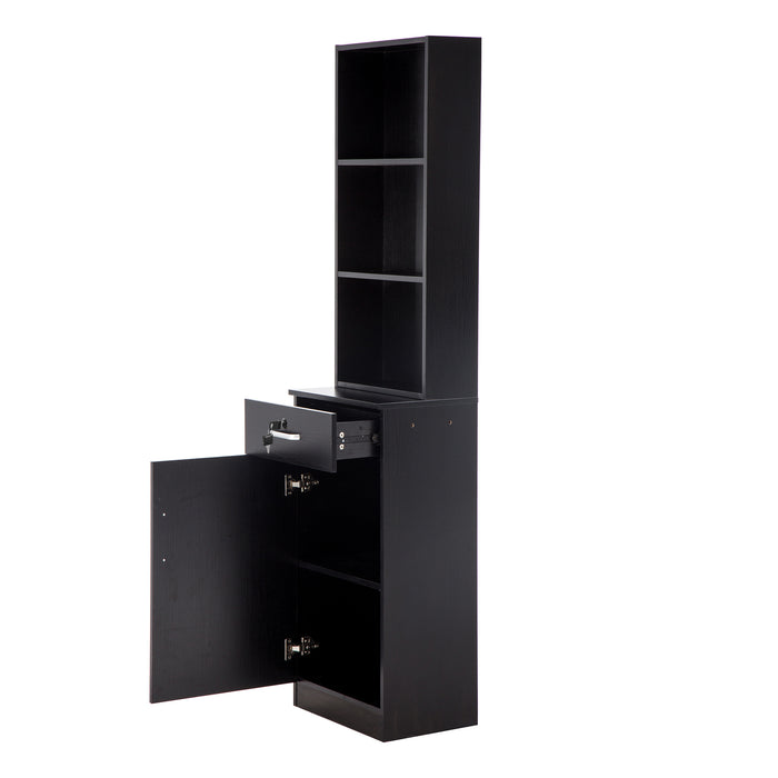 BarberPub Locking Wall Mount Barber Station Hair Styling Drawer Storage Beauty Salon Spa Equipment 3056BK-1