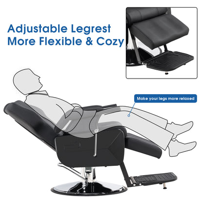 BarberPub Barber Chair for Barbershop, All Purpose Hydraulic Reclining Salon Chair 9208