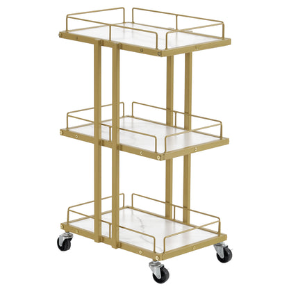 BarberPub Salon Trolley Multi-functional Barber Cart With 3 Layers Shelves 2061