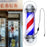 BarberPub Barber Pole Red/Pink&Blue/Black&White Stripes Rotating Metal Hair Salon Sign L016