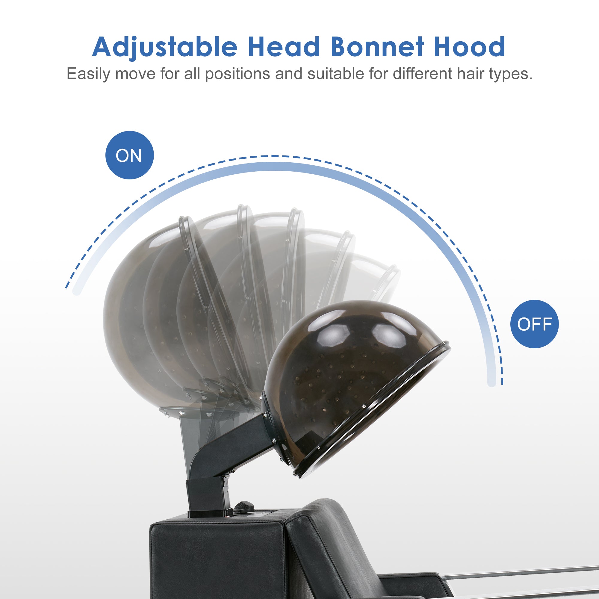 BarberPub Barber Salon Hooded Bonnet Hair Dryer Chair with Timer Thr barberpub