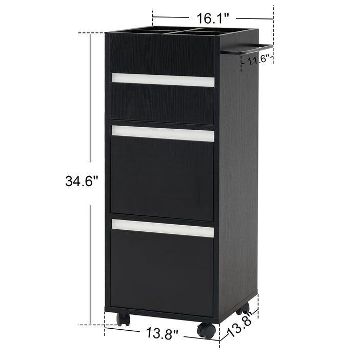 BarberPub Salon Trolley with Drawers Barber Cart Storage Cabinet Beauty Organizer Spa Equipment 2039