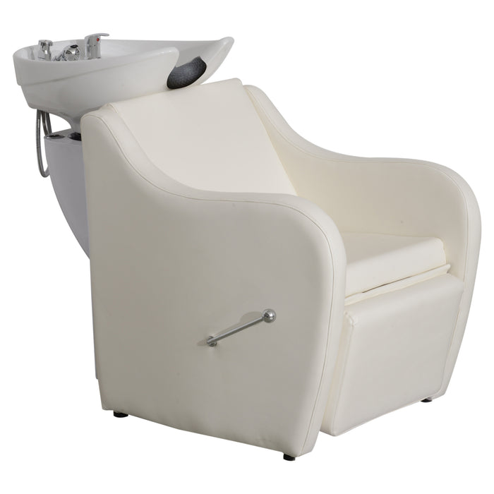 BarberPub Backwash Ceramic Shampoo Bowl Sink Chair Station Spa Salon Beauty Bowls 9089