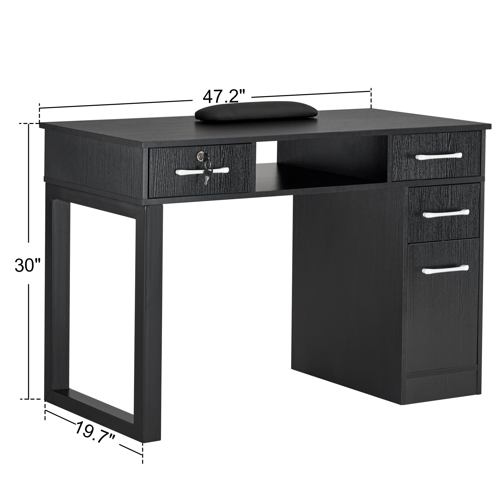 BarberPub Nail Makeup Desk with Drawers Manicure Home Office Workstation 2844