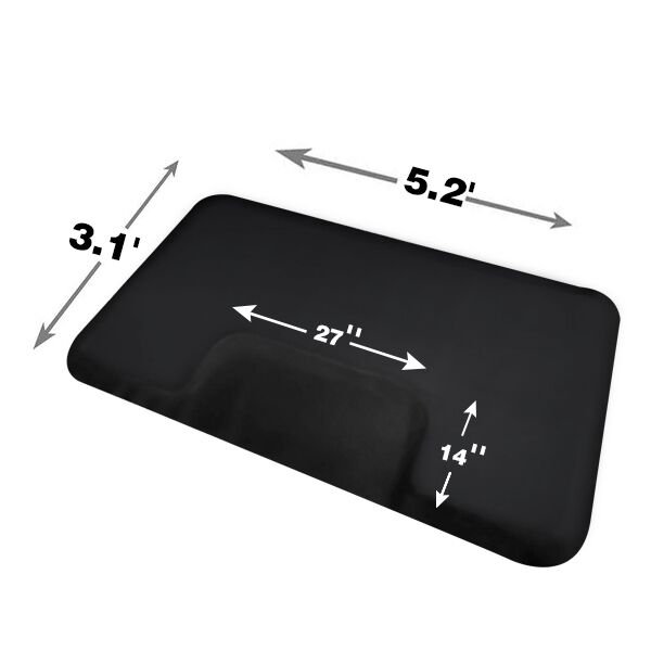 BarberPub 3 x 5 Feet Salon Floor Mat Anti Fatigue Barber Shop Chair Floor Mat For Hair Stylist  Rectangle 0.5 Inch Thick 0040 Black