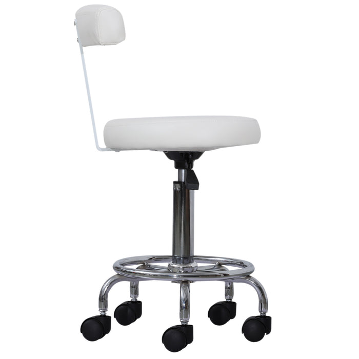 BarberPub Adjustable Hydraulic Rolling Swivel Salon Stool Chair Tattoo Massage Facial Spa Stool Chair With Backrest and Wheels 6005