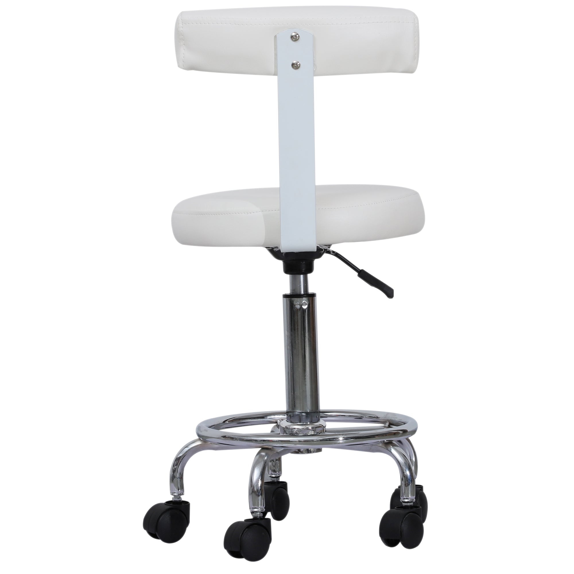 BarberPub Adjustable Hydraulic Rolling Swivel Salon Stool Chair Tattoo Massage Facial Spa Stool Chair With Backrest and Wheels 6005