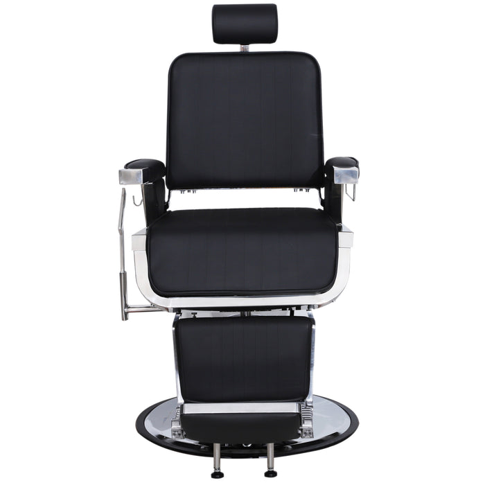 BarberPub Classic Modern Heavy Duty Metal Vintage Barber Chair All Purpose Hydraulic Reclining Salon Beauty Professional Equipment 3823