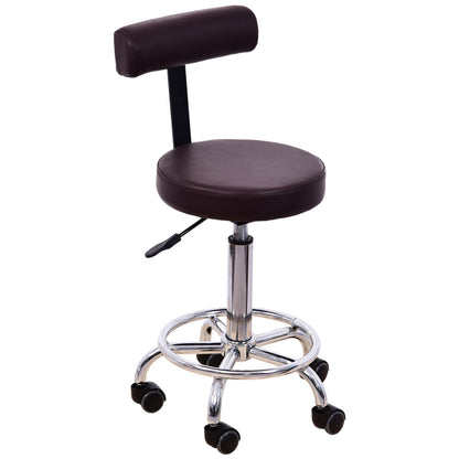 BarberPub Adjustable Hydraulic Rolling Swivel Salon Stool Chair Tattoo Massage Facial Spa Stool Chair With Backrest and Wheels 6005