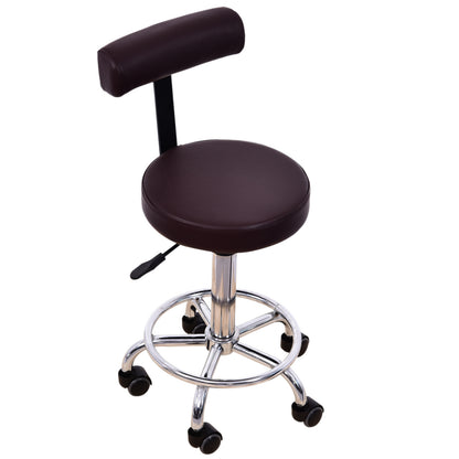 BarberPub Adjustable Hydraulic Rolling Swivel Salon Stool Chair Tattoo Massage Facial Spa Stool Chair With Backrest and Wheels 6005