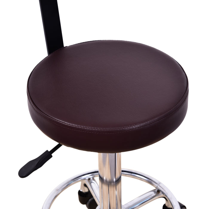 BarberPub Adjustable Hydraulic Rolling Swivel Salon Stool Chair Tattoo Massage Facial Spa Stool Chair With Backrest and Wheels 6005