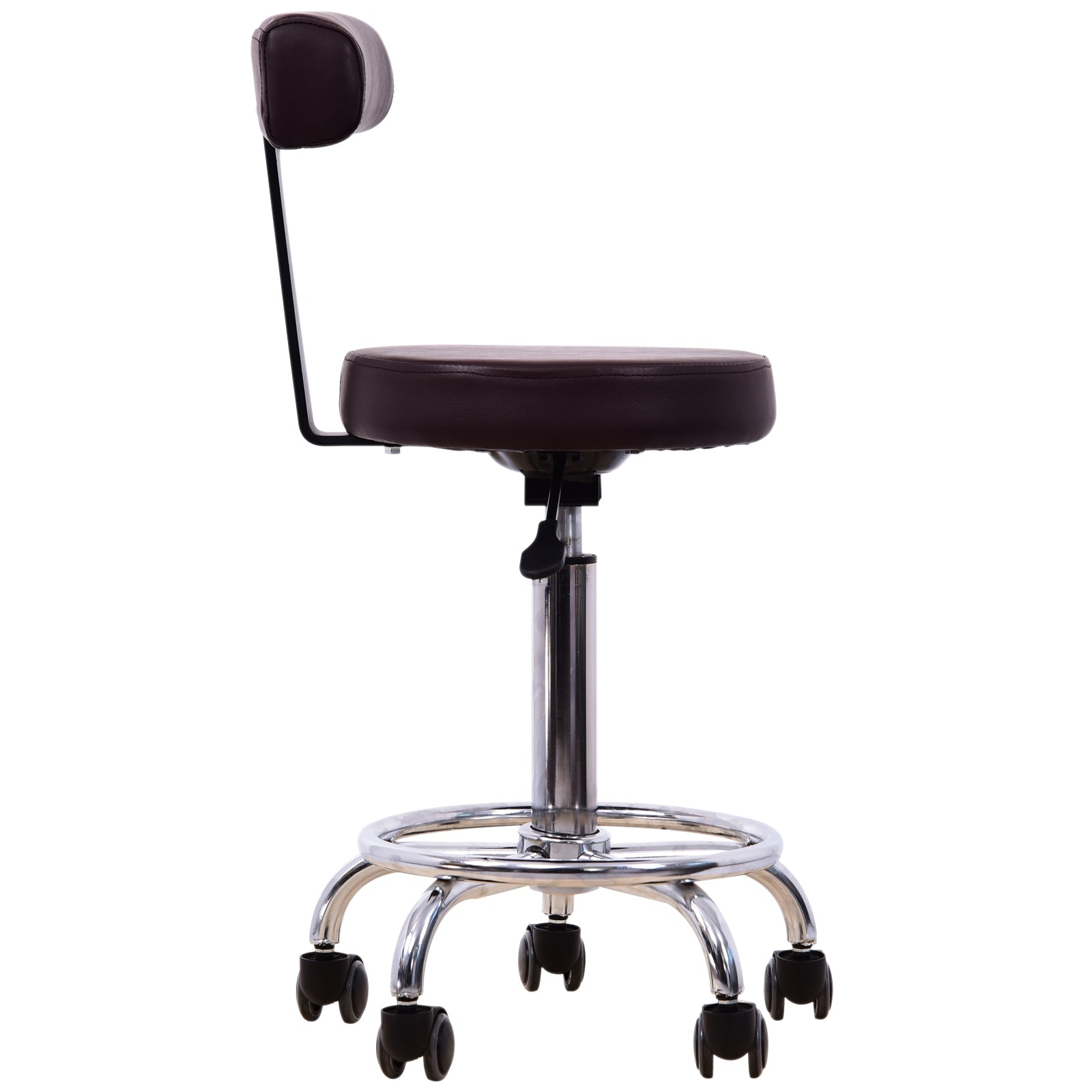 BarberPub Adjustable Hydraulic Rolling Swivel Salon Stool Chair Tattoo Massage Facial Spa Stool Chair With Backrest and Wheels 6005