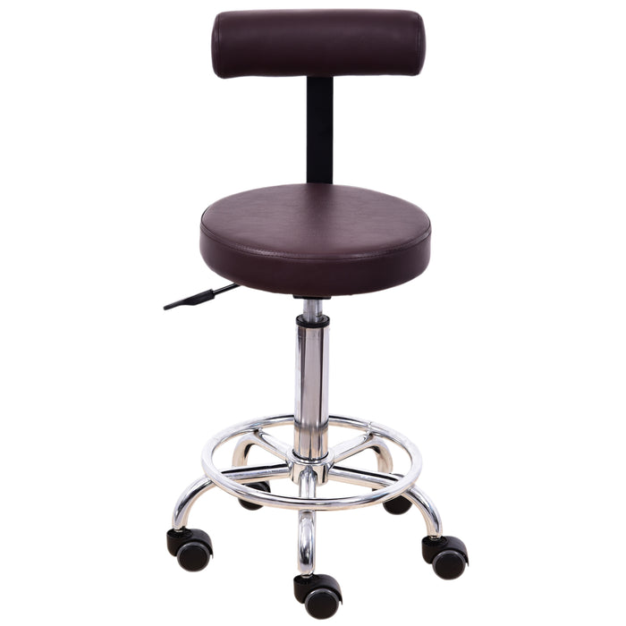 BarberPub Adjustable Hydraulic Rolling Swivel Salon Stool Chair Tattoo Massage Facial Spa Stool Chair With Backrest and Wheels 6005