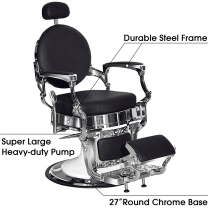 BarberPub Heavy Duty Barber Chair, All Purpose Reclining Hair Styling Salon Chair 3860