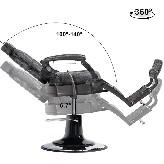 BarberPub Vintage Barber Chair Heavy Duty Metal Frame All Purpose Hydraulic Recline Salon Beauty Spa Chair Styling Equipment 9213