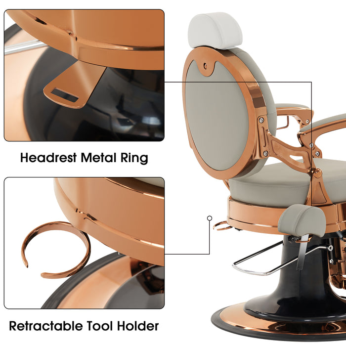 BarberPub Heavy Duty Metal Vintage Barber Chair All Purpose Hydraulic Recline Salon Beauty Spa Chair Styling Equipment 2933