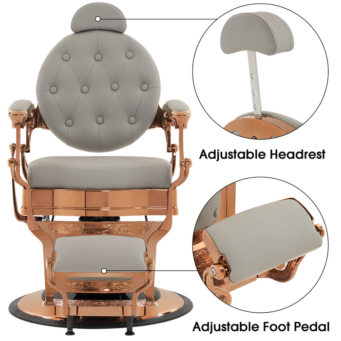 BarberPub Heavy Duty Metal Vintage Barber Chair All Purpose Hydraulic Recline Salon Beauty Spa Chair Styling Equipment 2933