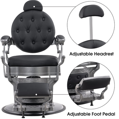 BarberPub Heavy Duty Barber Chair,Vintage Reclining Salon Chair for Barbershop 2933