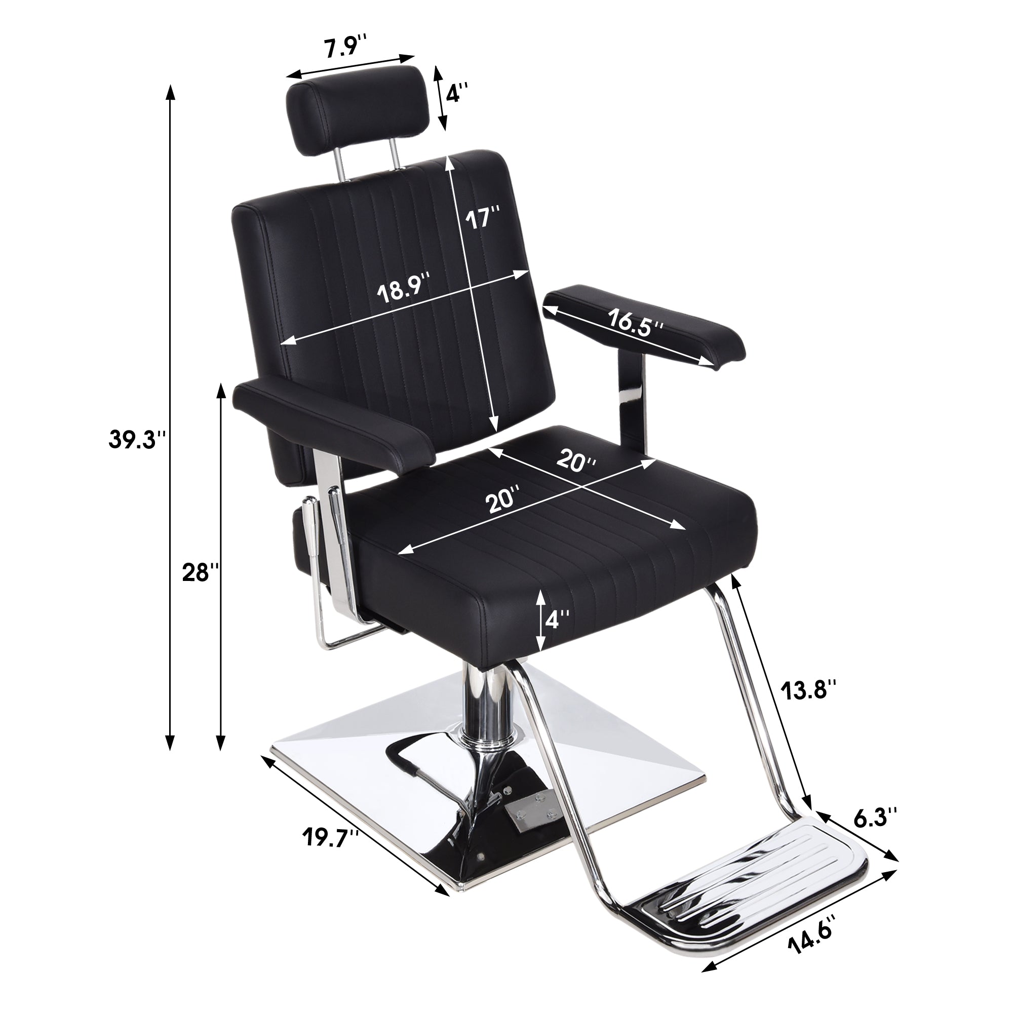 BarberPub All Purpose Hydraulic Recline Barber Chair Salon Chair Beauty Hair Salon Spa Styling Equipment 3810