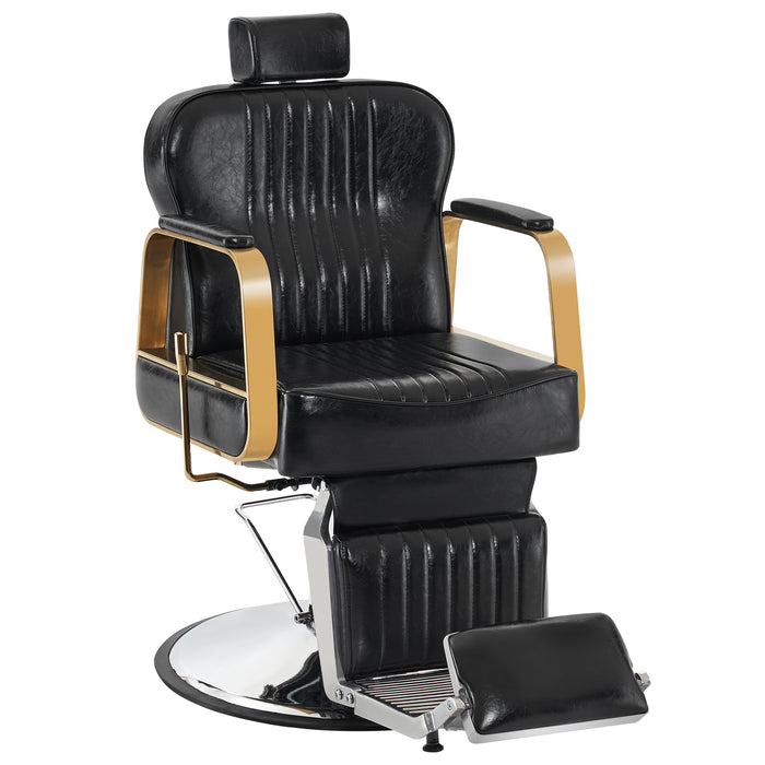 BarberPub Classic Barber Chair Heavy Duty Metal Frame All Purpose Hydraulic Recline Beauty Salon Spa Equipment 9238