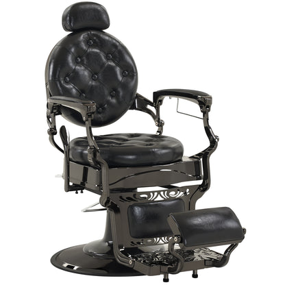 BarberPub Vintage Barber Chair, Heavy Duty Metal Retro Reclining Salon Chair 8914