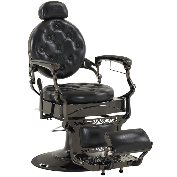 BarberPub Heavy Duty Metal Vintage Barber Chair All Purpose Hydraulic Recline Salon Beauty Spa Chair Styling Equipment 8914